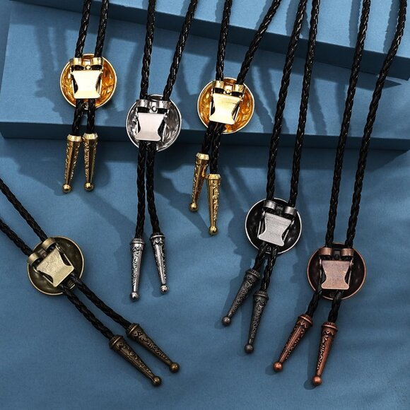 Native American Bolo Tie Rodeo Cowboy Leather Necktie Western Necklace Costume A - Picture 9 of 9